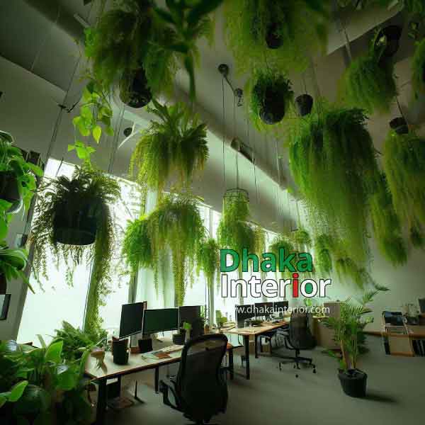 hanging plants for a refreshing workspace